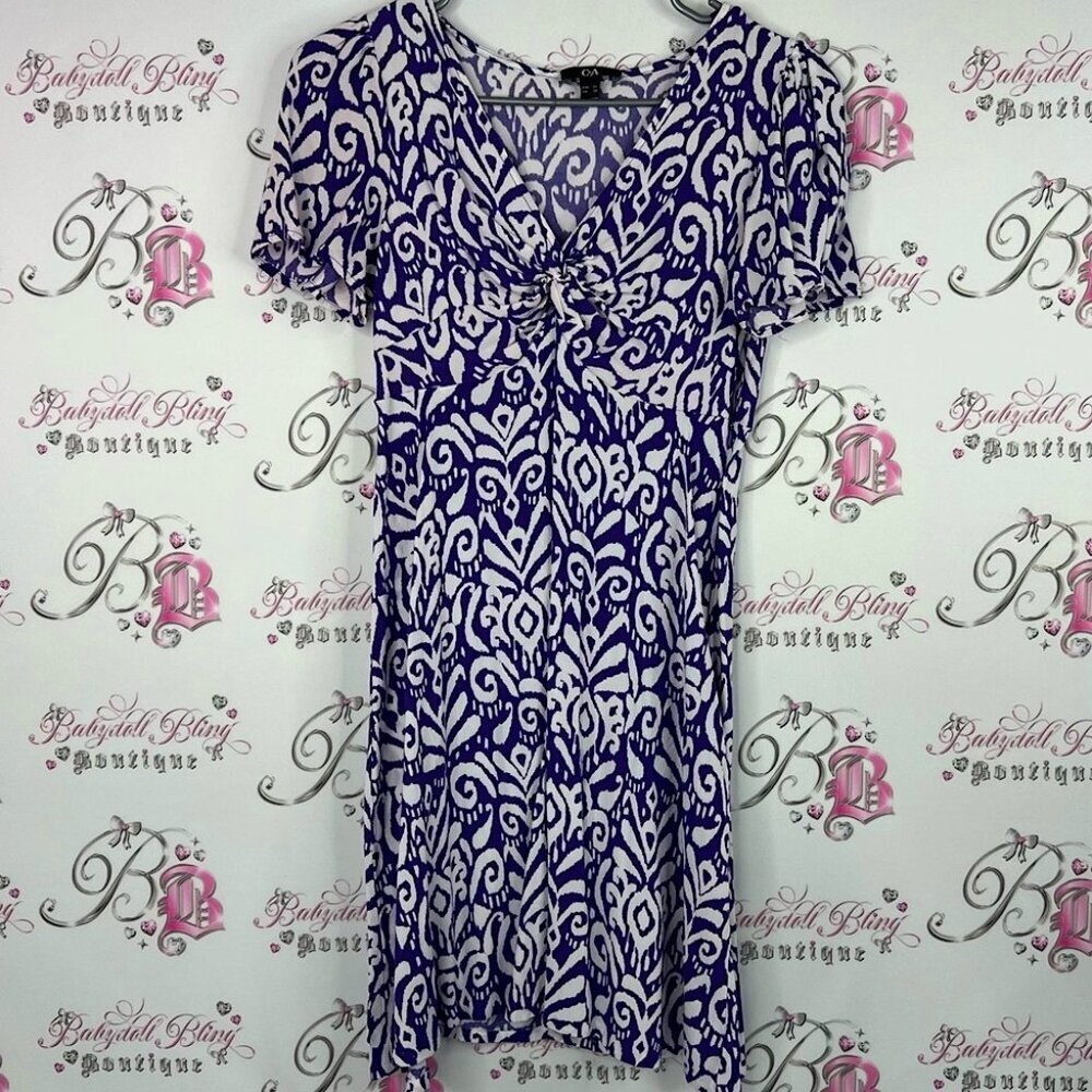 C&a mini dress paisley floral flowers Purple and White Patterned Dress